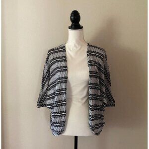Mossimo Geometric Pattern Knitted Cardigan/Cover Up | Black & White | Size Small
